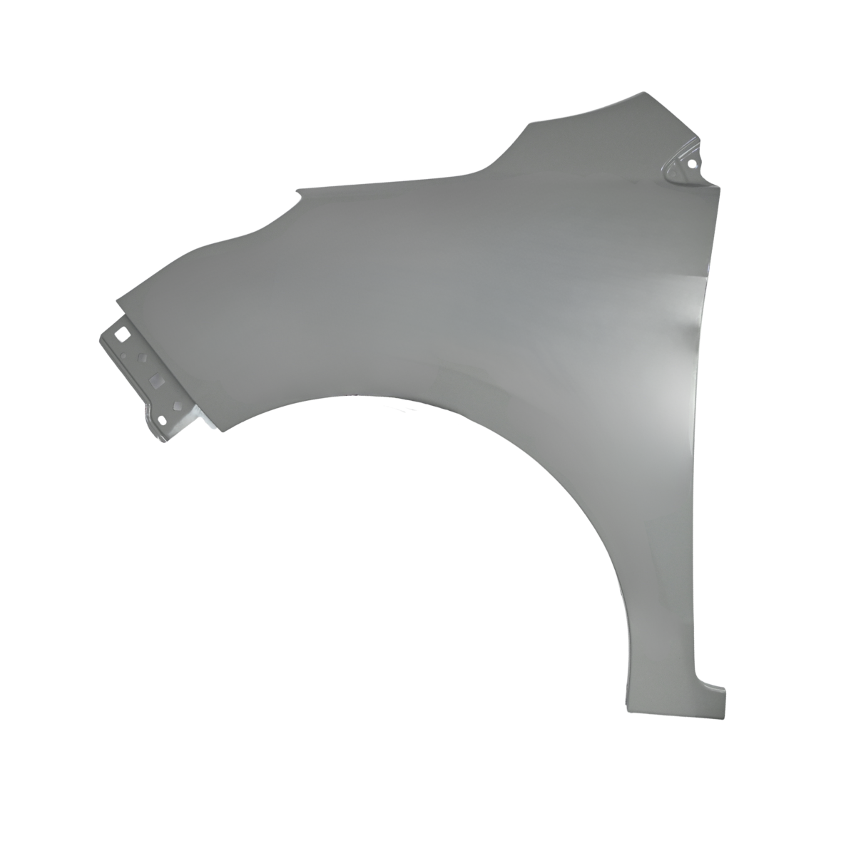 Para-lama dianteiro de reposição Ponteiras Rodrigues estampado em aço, com primer cinza PR PROTECT, em fundo branco